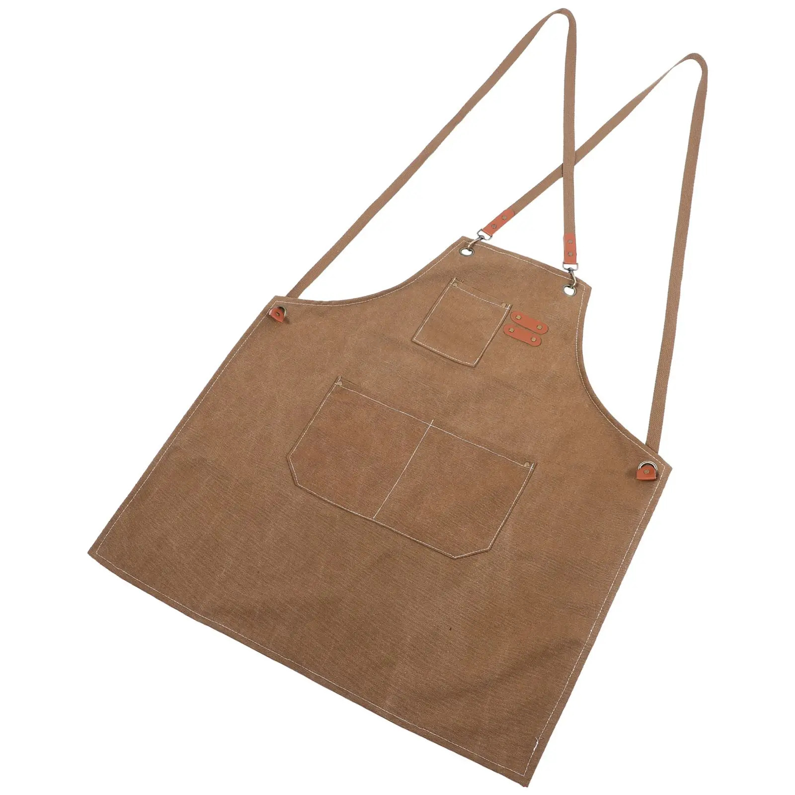 

Barbecue Apron Cowhide Durable Pockets Grilling Men Adjustable Straps Kitchen BBQ Grill Home Restaurant Workshop