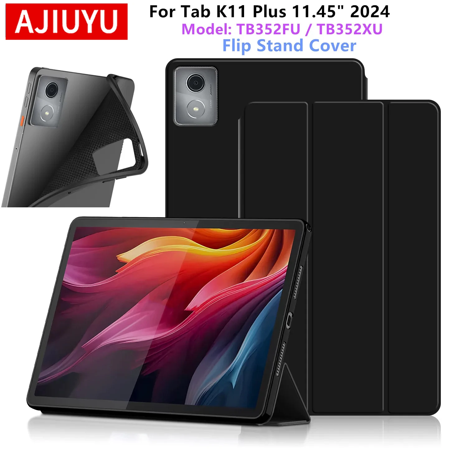 

For Lenovo Tab K11 Plus Case 11.45 Inch PU Leather Flip Stand Cover for Coque Lenovo K11 Plus TB352FU tb352xu Tablet Case