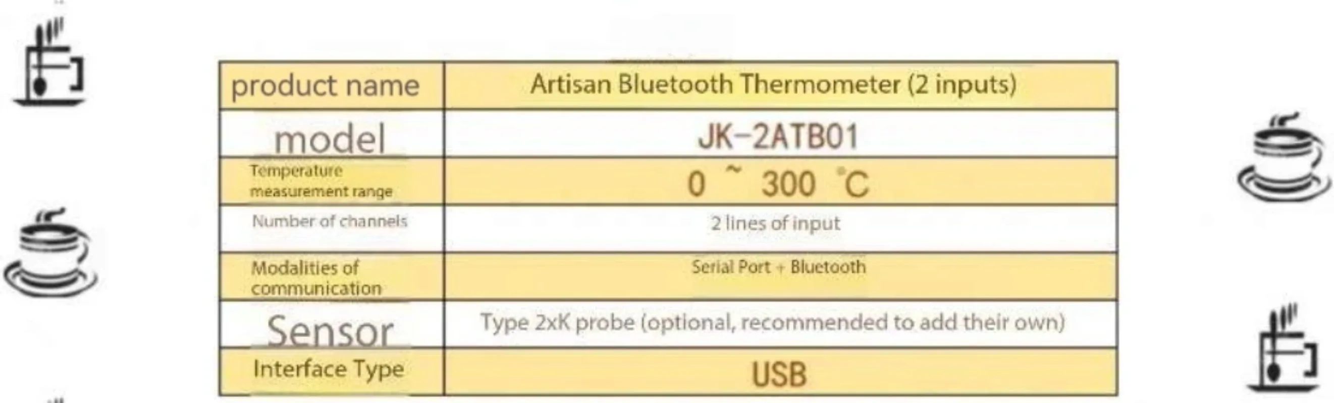 Bluetooth Thermometer Displays Real-Time Btet Curve RorBaking Beans, Coffee Beans, Artisan Intelligent Dual Channel