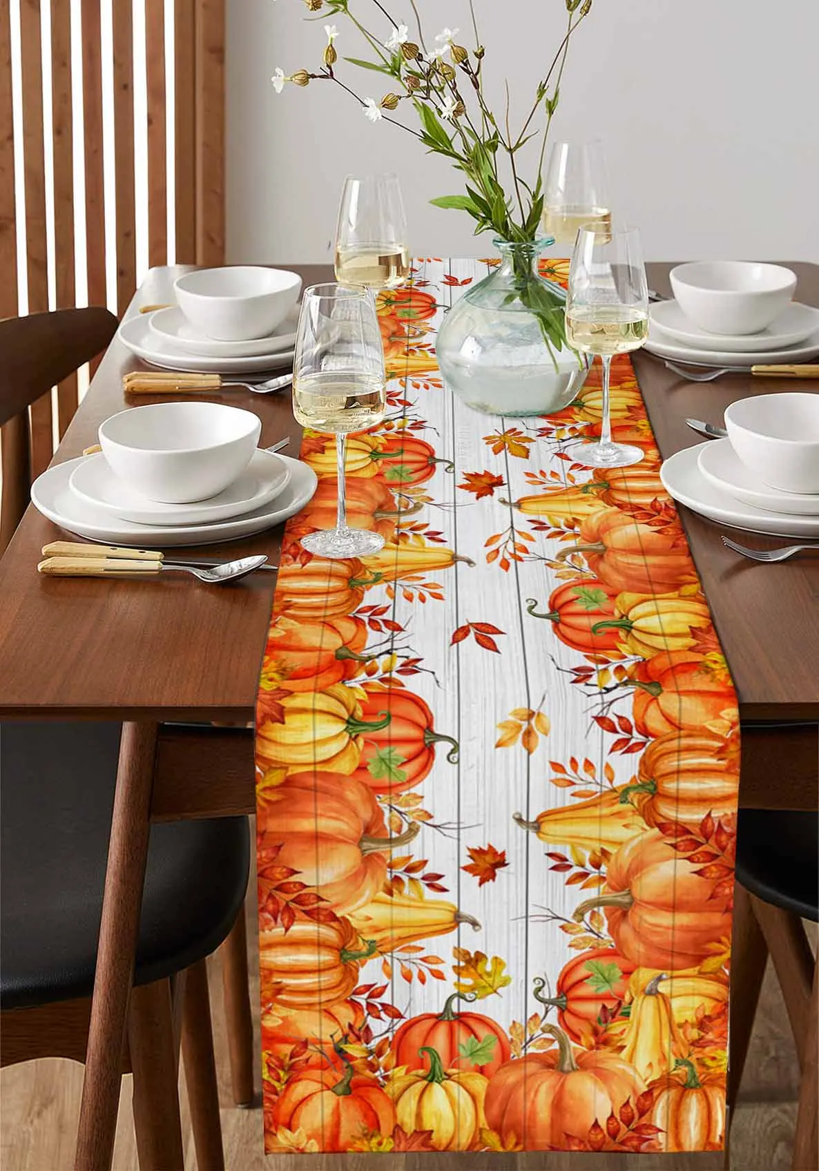 

Винтажные белые деревянные зерна, лиственные украшения для дома, декор журнального столика, скатерть, кухонная декоративная дорожка для стола