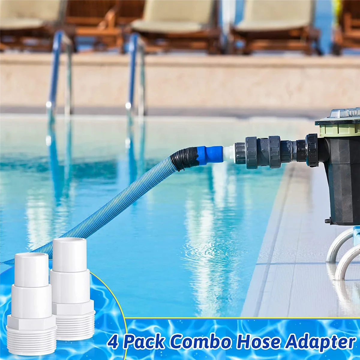 Pool Hose Adapter Replacement Kit for Above-Ground Pool Pump, Filter, Skimmer, for SPX1091Z7 SPX1091Z4