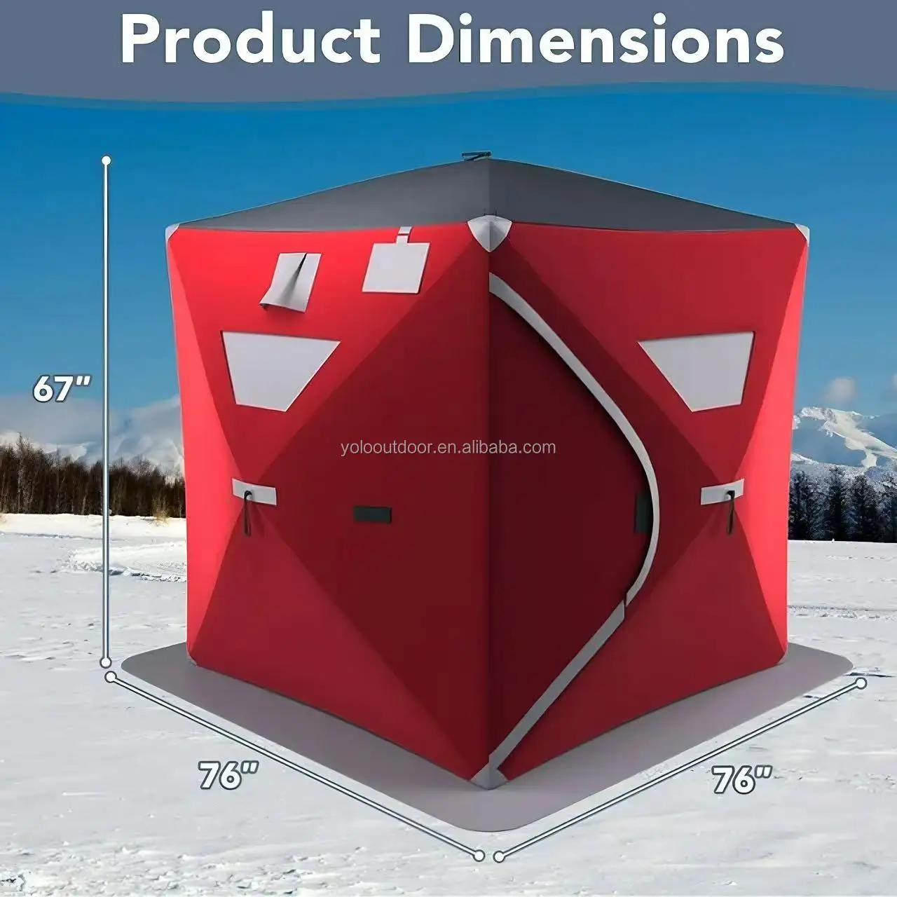 Customized Budget-Friendly Outdoor Quick-Deploy Compact & Portable Insulated Winter-Proof Ice Fishing Tent