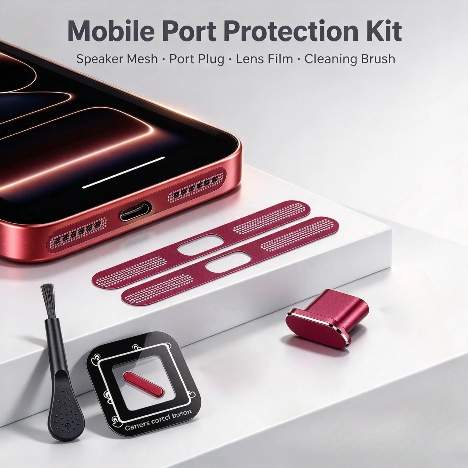 For iPhone 18 17 Pro Max 16 Speaker Dust Mesh Net Cover USB Type C Port Protector Dust Plug Camera Button Protector Cleaning Kit