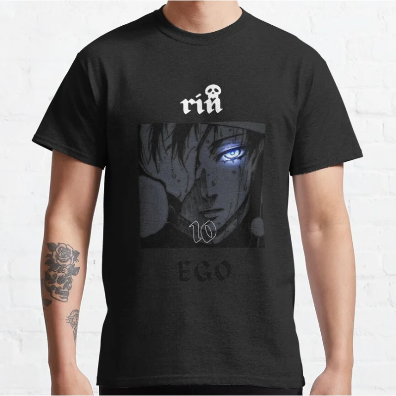 

rin ° 10 Team Blue Lock Soccer anime football manga sports T-shirt for men large size Adult Tops S-6xl otaku streetwear