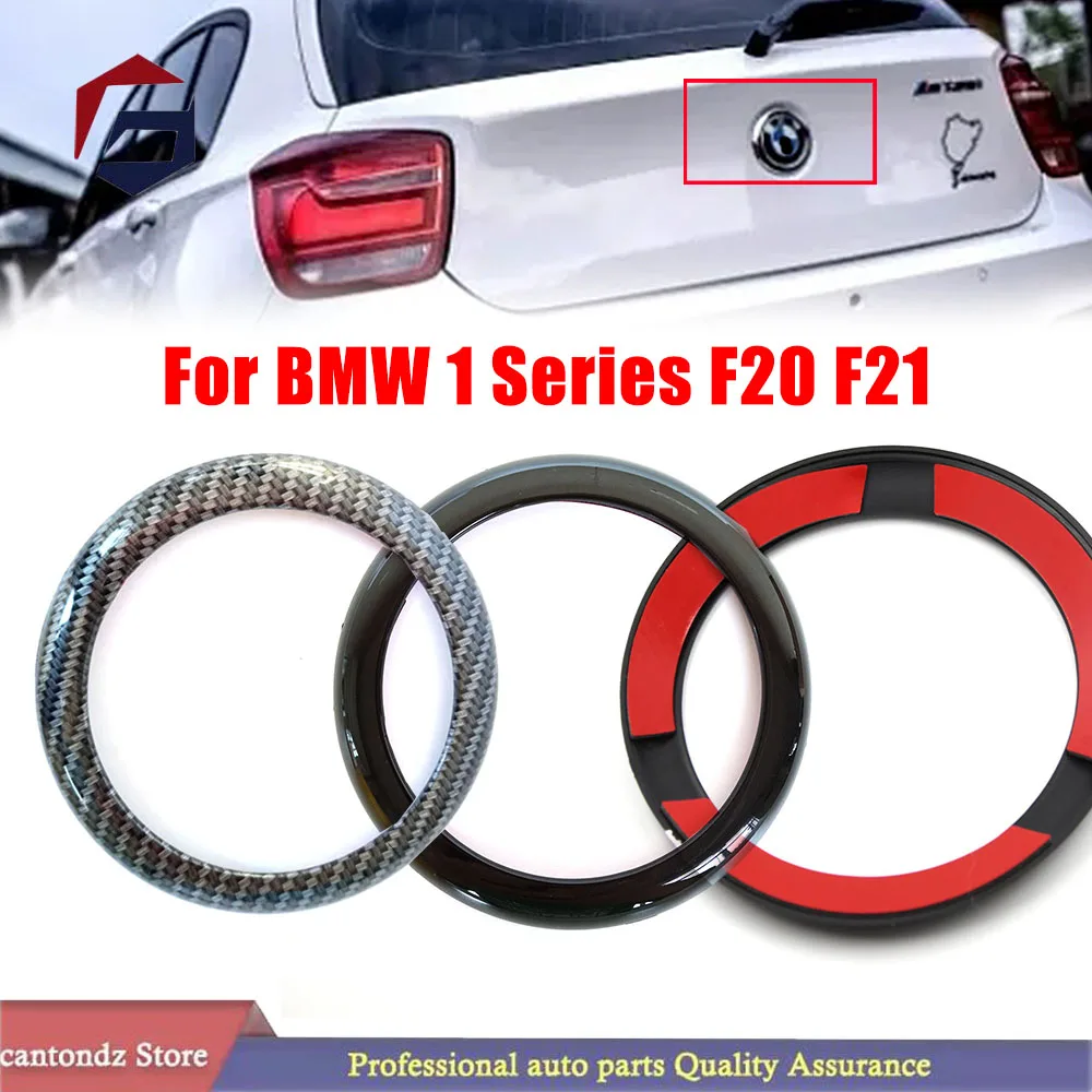 Car Rear Badge Logo Emblem Ring Trim Decorative Cover Sticker For BMW 1 Series M135i M140i F20 F21 Trunk Door Decoration