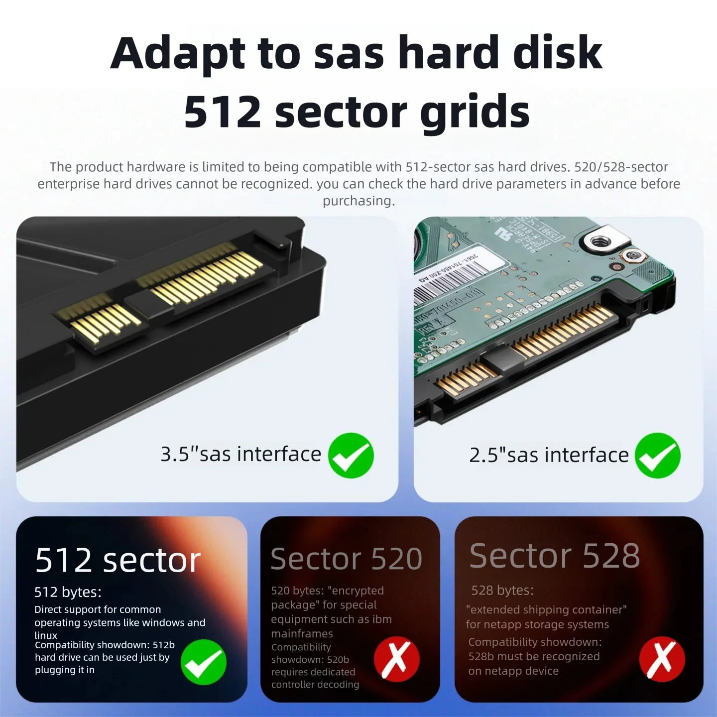 MAIWO SAS to SATA  Adapter Board 6Gbps SATA 22Pin Male to SAS 29Pin Female Expansion board for 2.5''3.5'' SAS Hard Drive