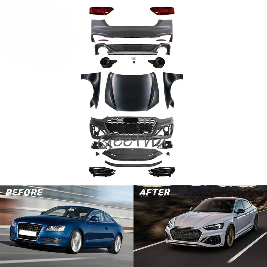 

CZJF Sporty Style Car Front Bumper Lip Grille Body Kit For Audi A5 2008 2009 2010 2011 2012 2013 2014 2015 2016 Up RS5 2021