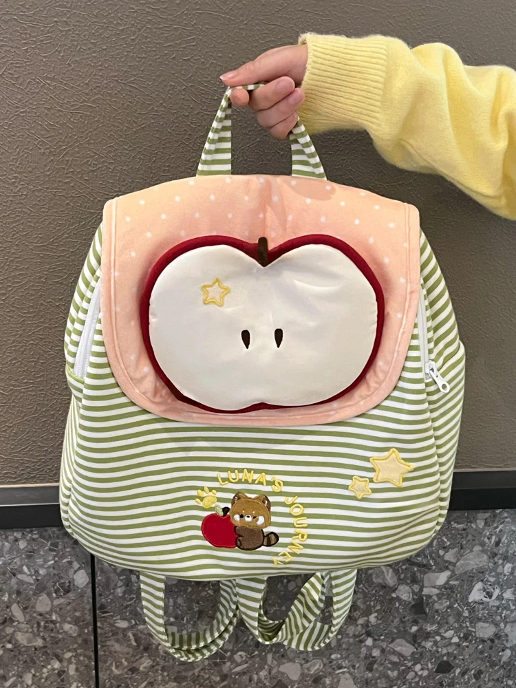 Menta een Borsa da studente dolce a righe grande Capaci Bapa Fre Sle Borsa a doppia spalla per borsa da scuola da donna