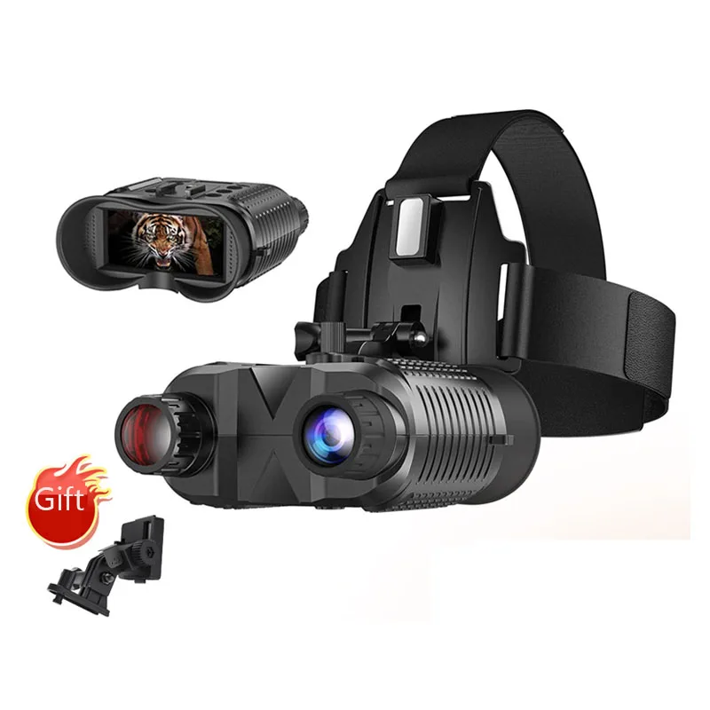 1080P Helmet Night Vision Goggles Binoculars 4X Wildlife Camera Digital Infrared Head Mounted Camera for Hunting Tactics Goggle