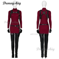 Game Evil 4 Remake Cosplay Costume Evil 4 Remak Ada Wong Cosplay Costume Game Sexy Red Woolen Dress sweter Halloween peruka buty