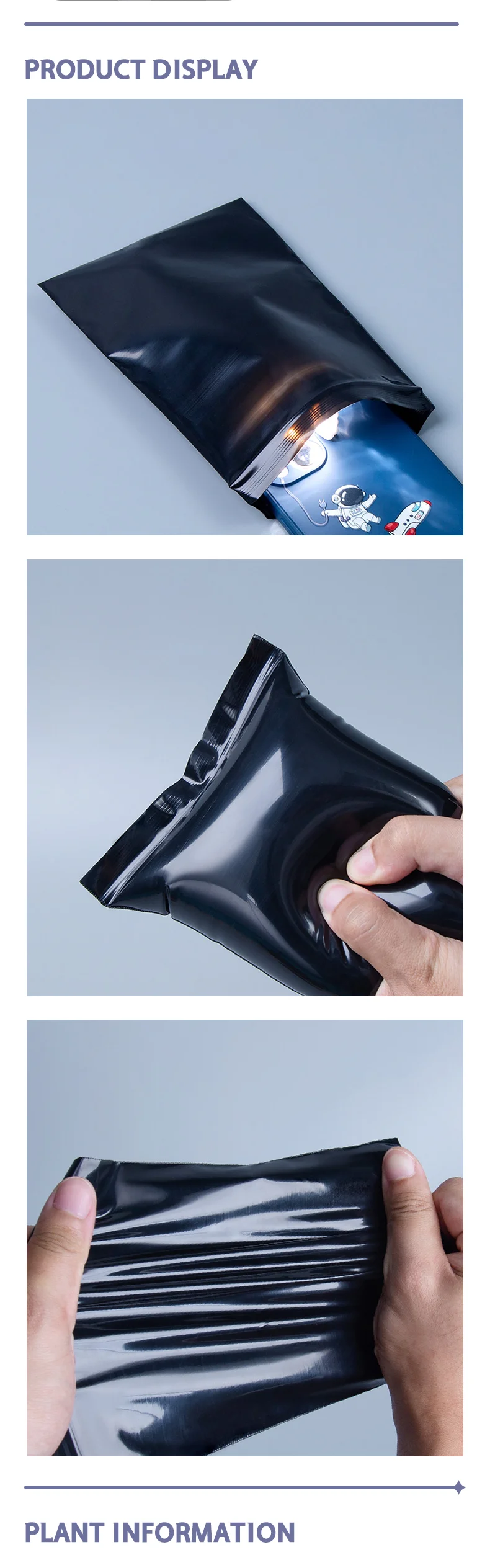 100 Stück schwarze selbstverschließende Beutel, lichtundurchlässige Beutel, lichtbeständige Beutel, Verpackungsbeutel, versiegelte Beutel, verdickte Verschlussbeutel – Detail 4