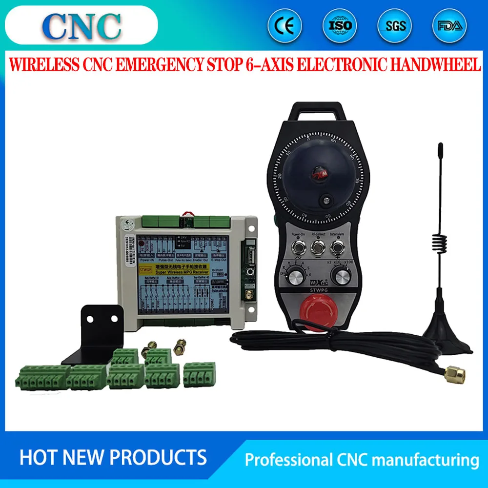 

The numerical control emergency stop 6-axis electronic handwheel is suitable for SIEMENS, MITSUBISHI, FANUC, Baoyuan,