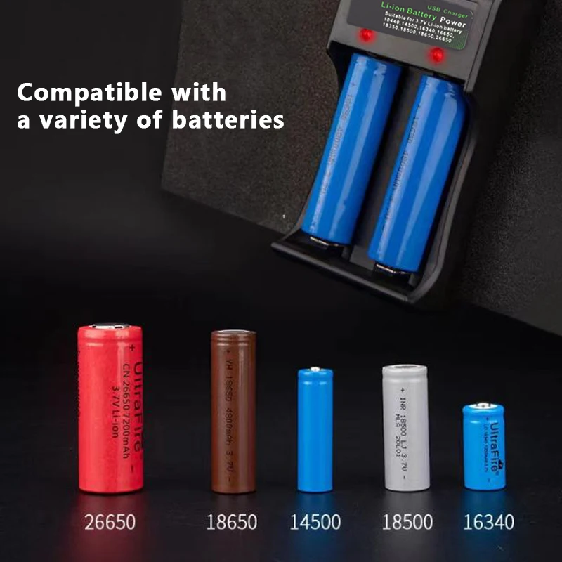 Smart USB Li-ion 18650 Battery Charger Portable Power Charging 4.2V 14500 16340 16650 14650 18350 18650 Lithium Battery Chargers