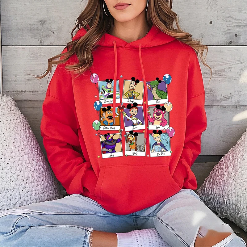 Disney Toy Story Portrait Print Women's Hoodie Casual Sweater Loose Top