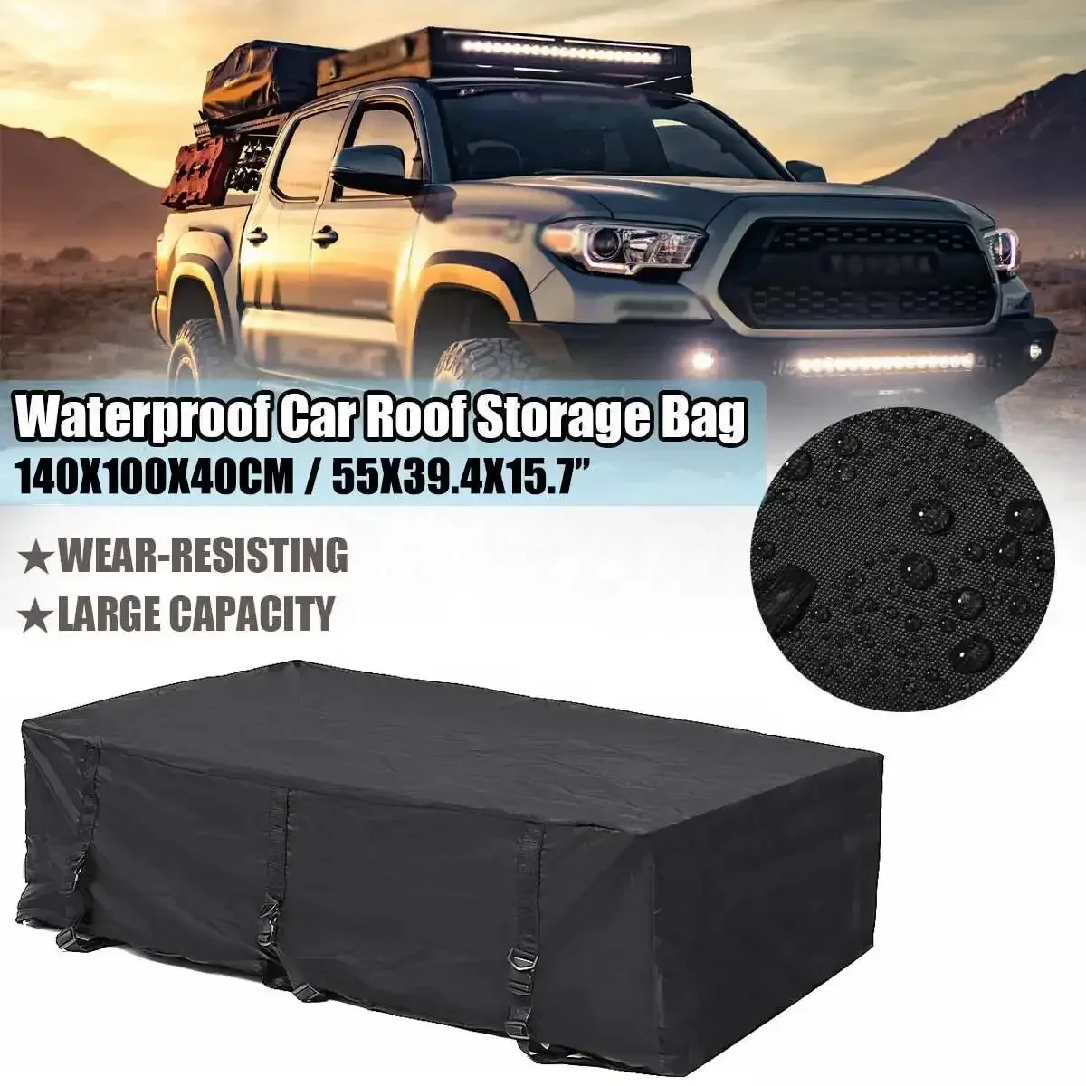 140x100x40cm Car Roof Top Bag Roof Top Rack Cargo Carrier Luggage Storage Bag Rack Travel Waterproof SUV Van for Cars Body Kit