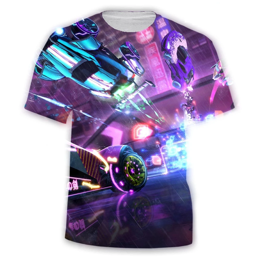 Rocket League game creative design, cool and fashionable T-shirt with casual personality