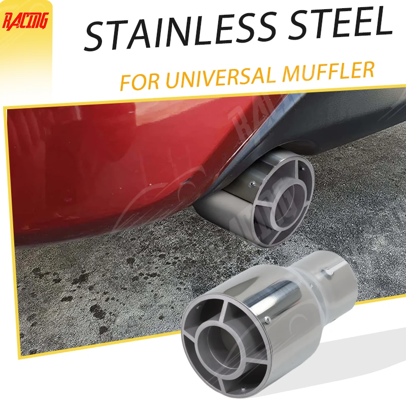 

1 Pcs car accsesories 304 Matte Stainless Steel Exhaust Tip Upgrade Muffler Tip Universal exhaust systems Modify Pipe Nozzle