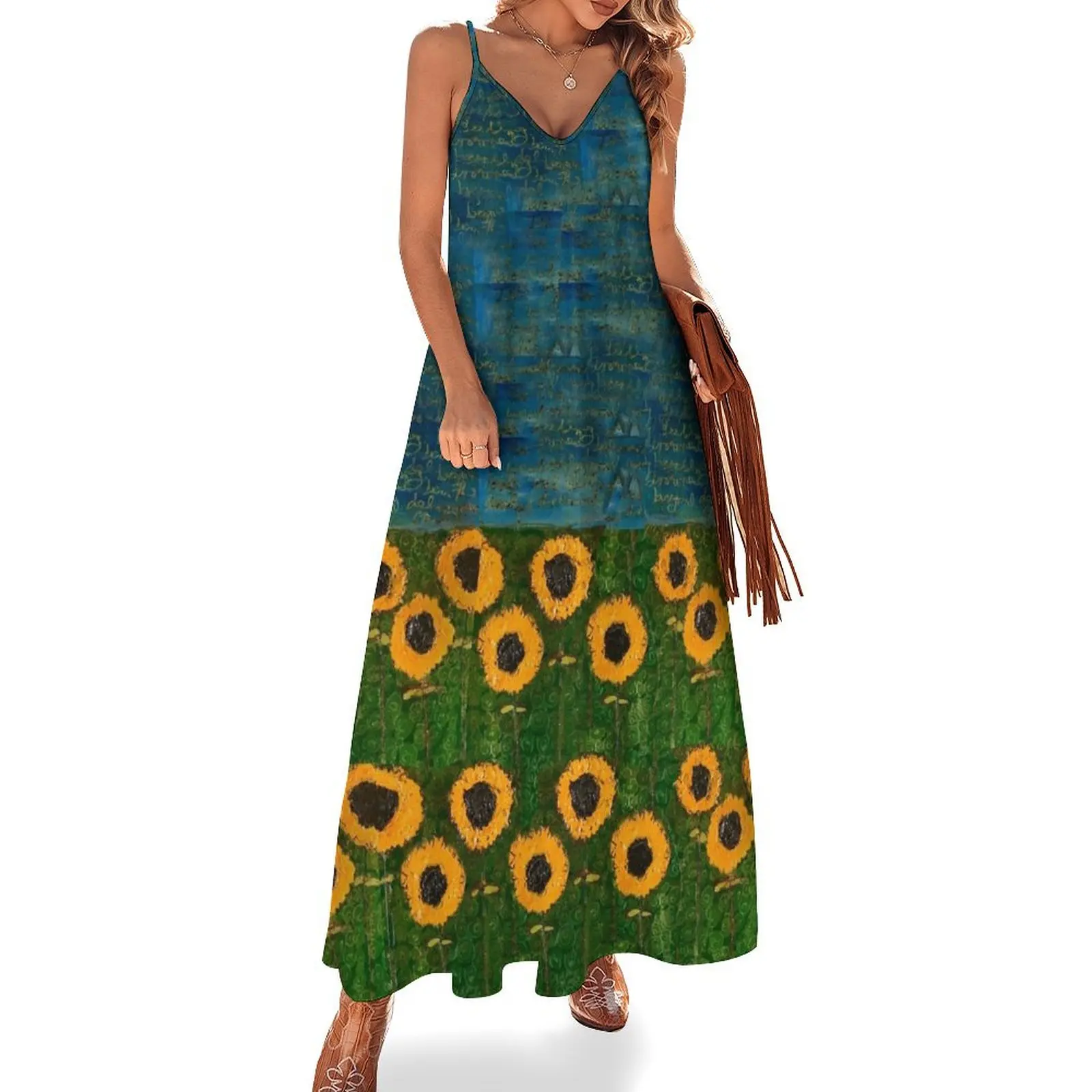 

Rumi's Sunflowers Sleeveless Dress prom dresses 2024 chic and elegant woman dress