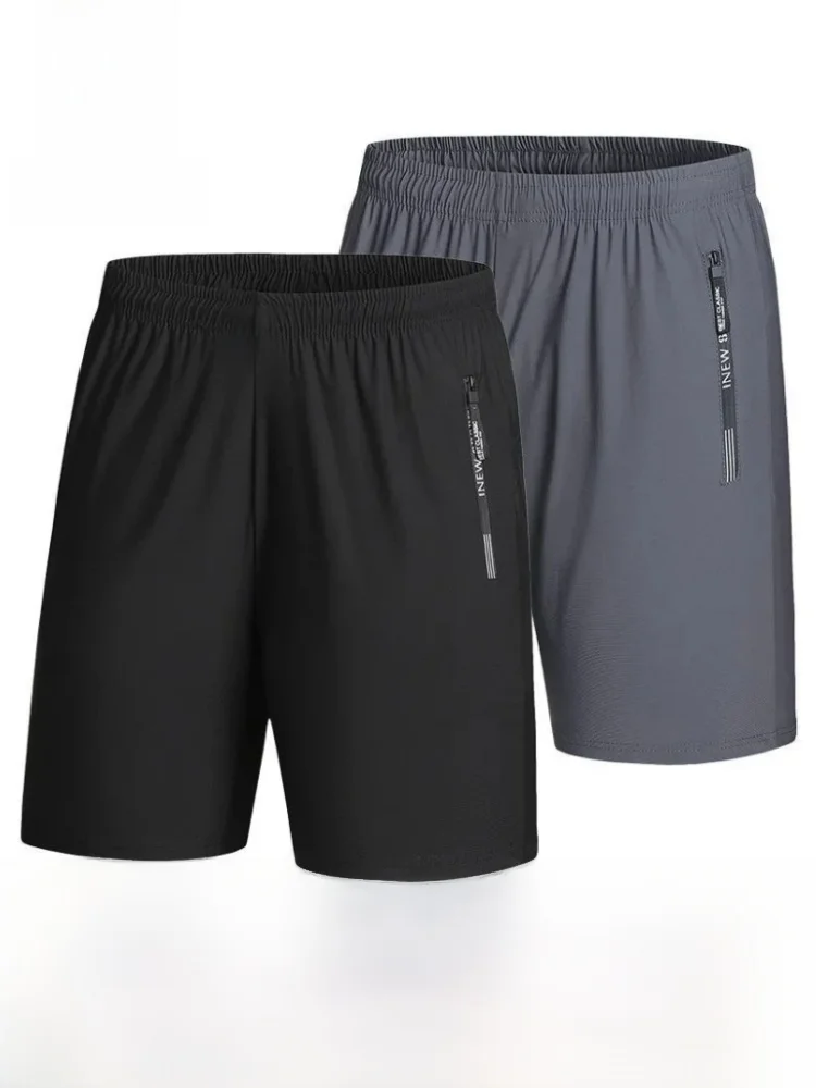 

Oule Ice Silk Qui Dry Sports orts Men's Summer New Five-Quarter Beach Pants Casual Loose Fit Straight Leg Zipper ket