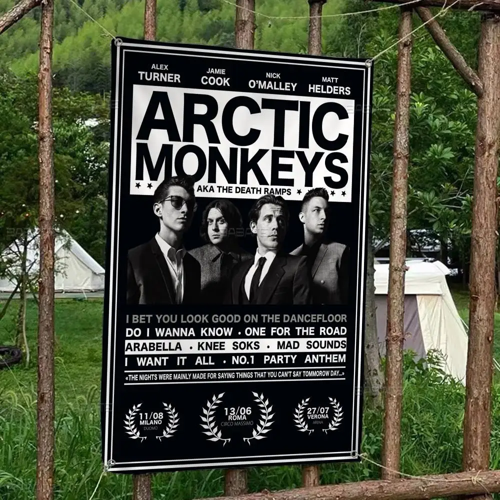 Klassische Band Arctic Monkeys Musik 80er Jahre High-End-Qualität Banner Druck künstlerische Atmosphäre Stil Camping Flagge
