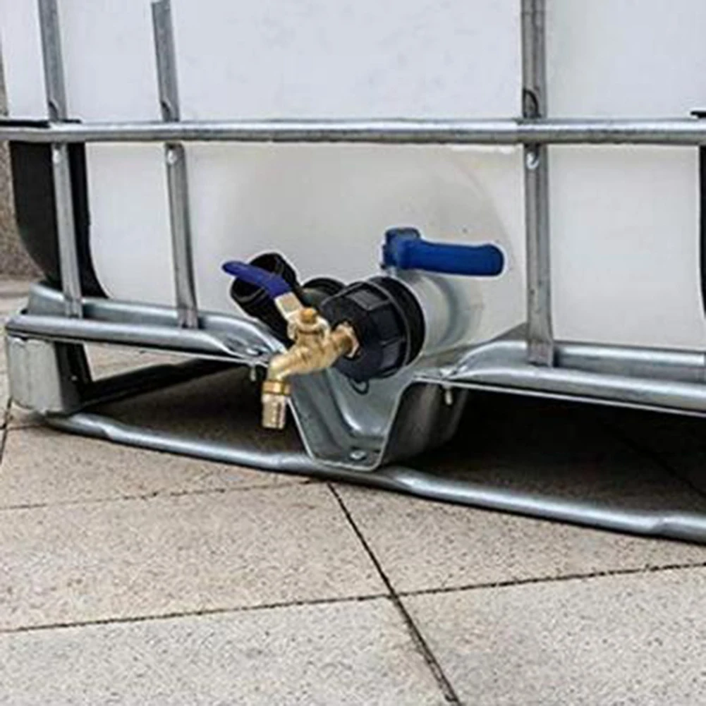 SLQZT IBC Rubinetto con uscita a sfera Serbatoio da 3/4 pollici Adattatore di scarico per uso alimentare S60X6 Serbatoio da 1000 L Contenitore per acqua piovana Valvola per rubinetto con tubo in ottone