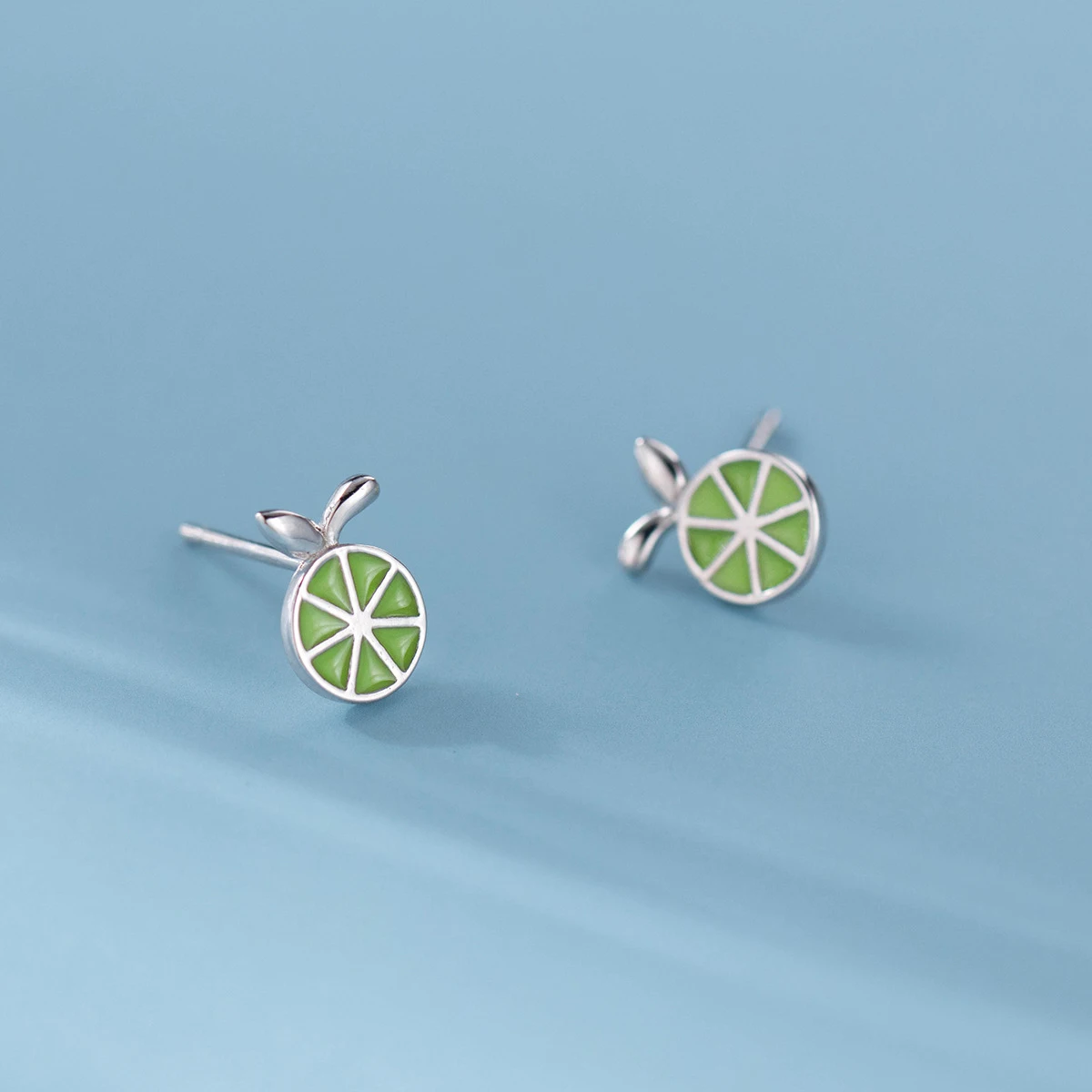 Modian New Fruit Ear Studs for Women Gift Enamel Summer Cute Lemon Sterling Silver 925 Stud Earring Fine Jewelry Accessories