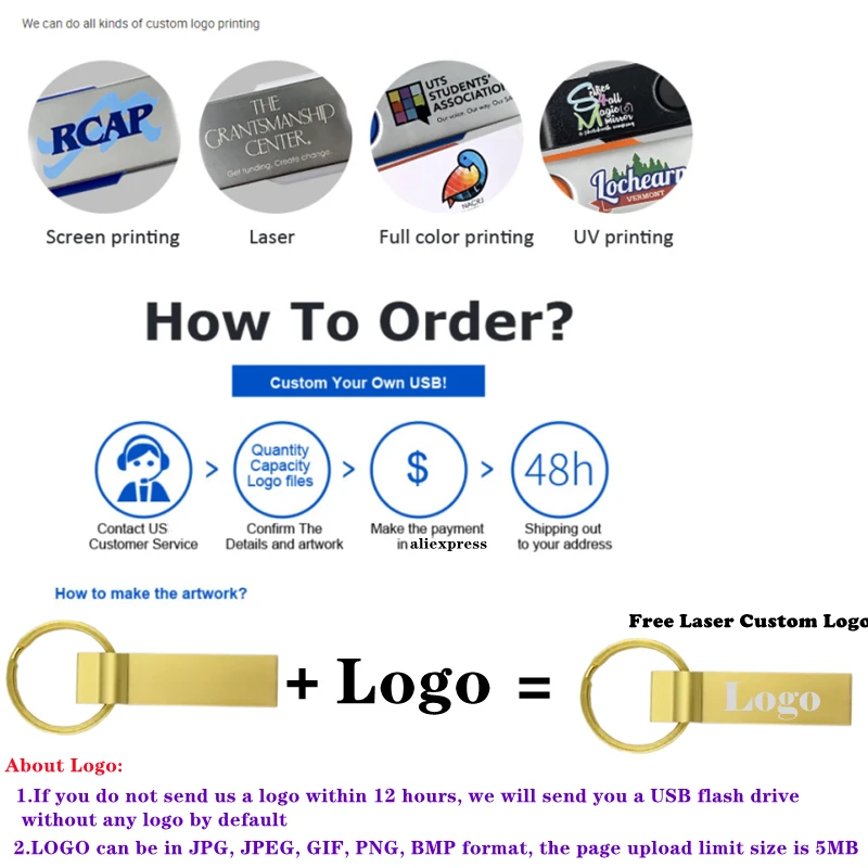 10PCS/LOT Custom Logo USB 2.0 flash drive customize logo flash 4gb 8gb 16gb 32gb memory card 128g pen drive over 10pcs free logo