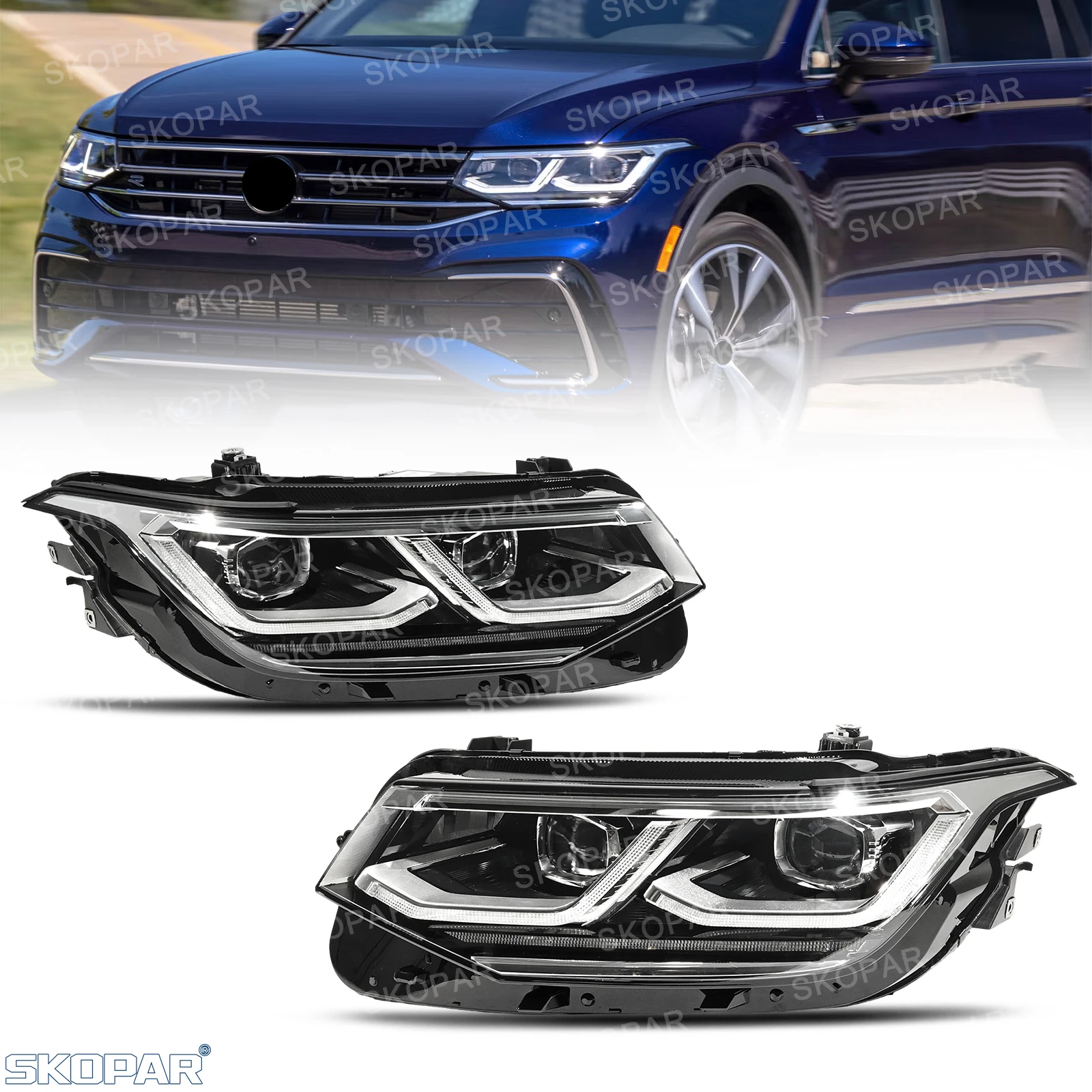 For VW Tiguan 2022 2023 Car accessories Matrix LED Headlight Headlamp DRL Turn Signal 5NH941082 5NH941081