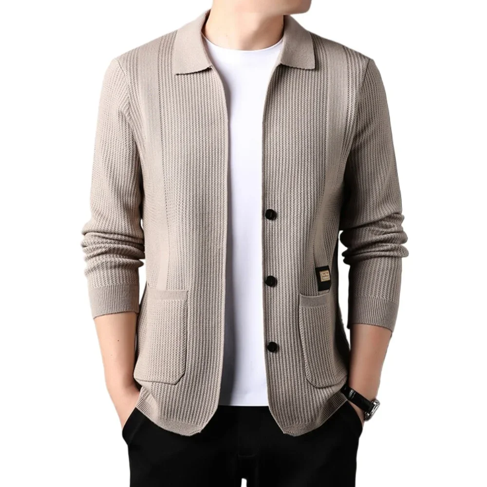 

2024 High Quality Men's Knitted Cardigan Business Casual Comfortable and Versatile Suits Coats Jacket