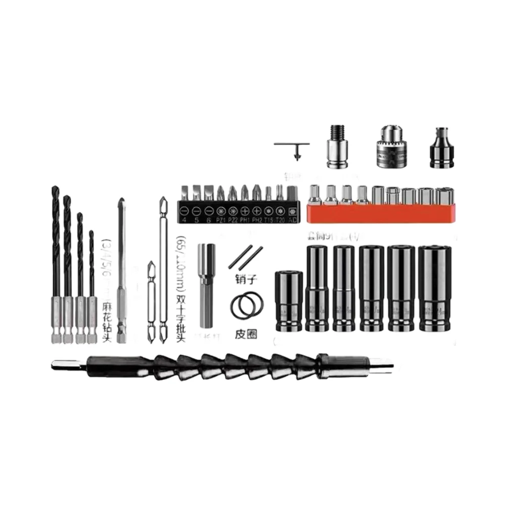 42 Piece Socket Set 1/2 Inch for Electric For impact Wrench Includes Gloves and Extension Bar for Precision Work