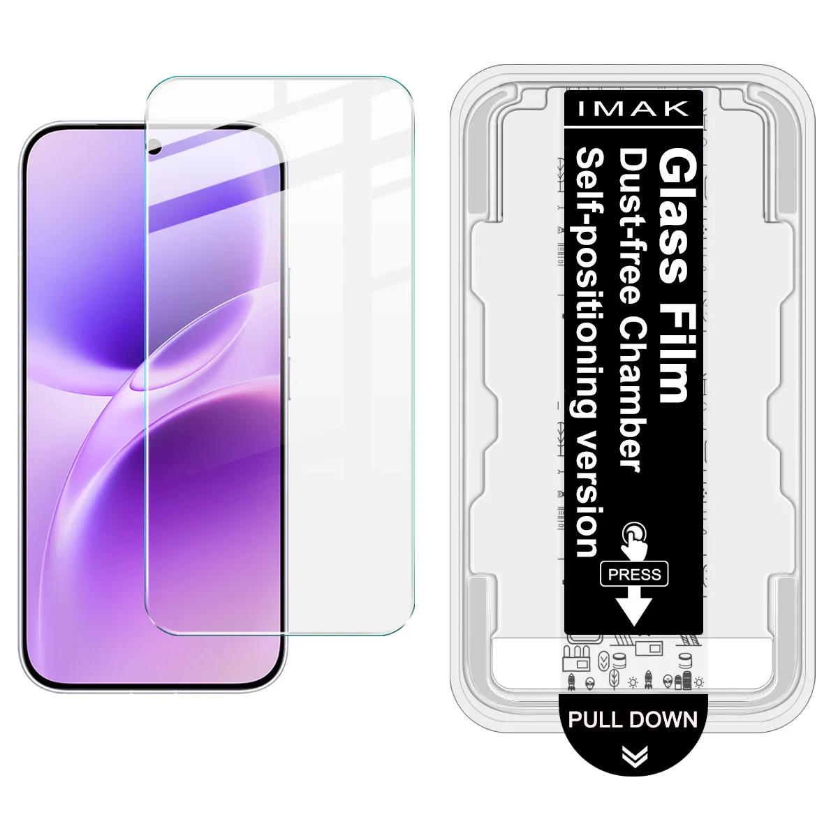 

For Vivo S50 Pro Mini 5G Tempered Glass IMAK Dust-free Chamber Locator Screen Protector Film