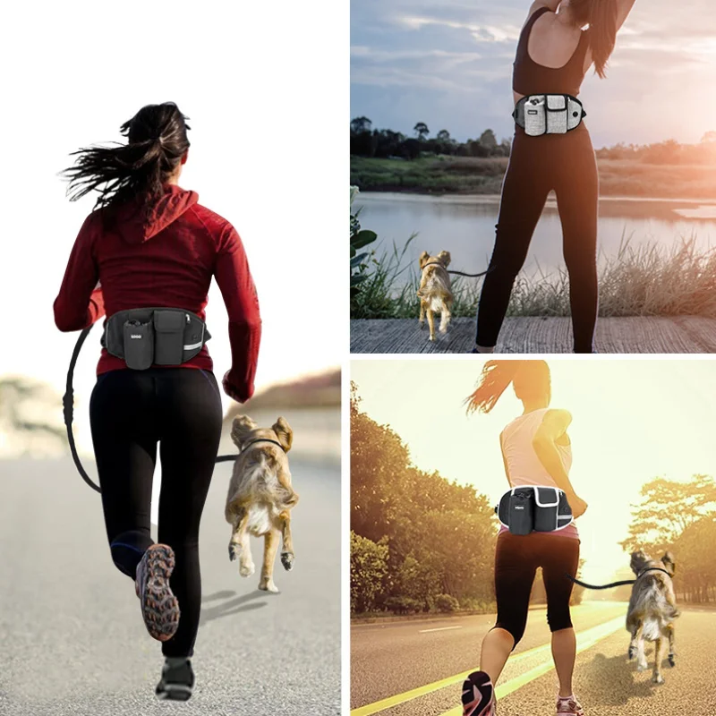 Dog Pet Walking Waist Treats Bag Trail Running Waist Pack For Phone Water Bottle Sports Running Belt Waist Bag For Women Men