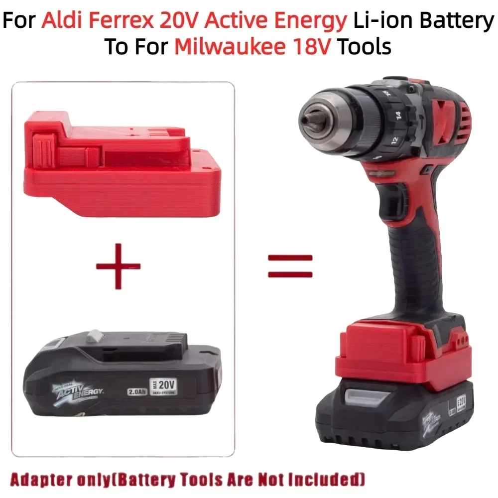 Battery Adapter Converter for Aldi Ferrex 20V Active Energy Lithium Battery TO Milwaukee 18V Cordless Drill Tools (Only Adapter)