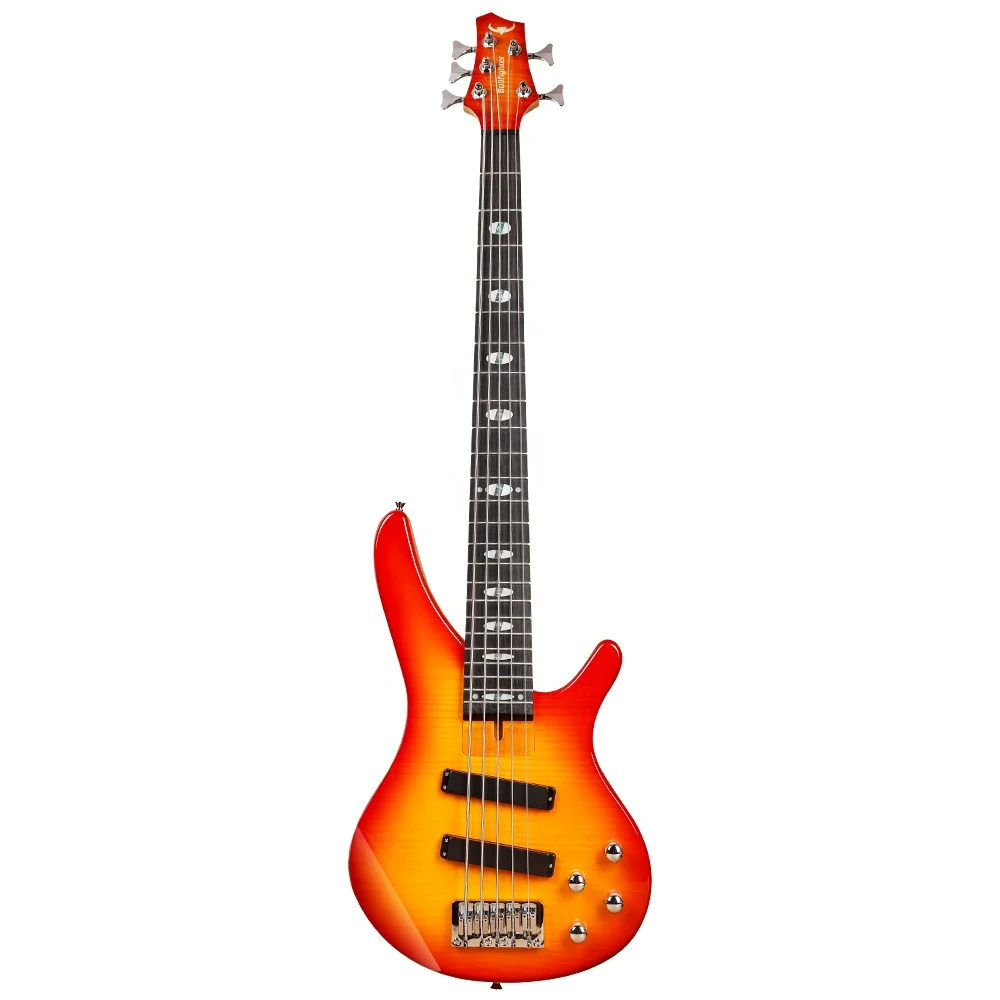 Electric Bass Kit Basswood Body Flamed Maple Veneer Top Stringed Instrument For Beginner Assembly And Music Practice