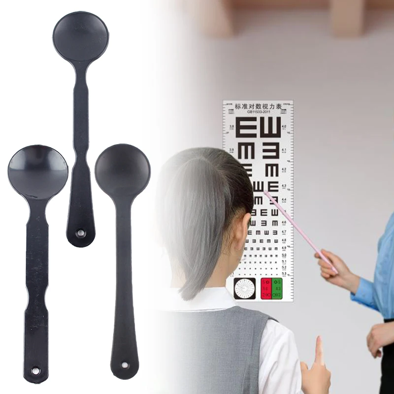 1 قطعة العين Occluder المهنية متجمد شفافة/أسود يده أداة قياس البصر العين Occluder كتلة لوحة لاختبار الرؤية