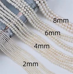 1-6A quality 100% natural freshwater round pearls, 2-12mm, suitable for DIY bracelets, necklaces, and other jewelry making