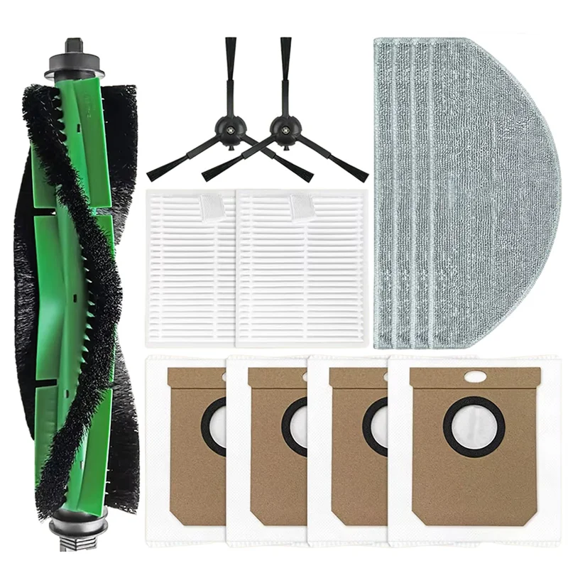 A74g-saco de pó mop pano almofada filtro rolo principal mainroller escova lateral para conga 8490 final/7490 acessórios vácuo final