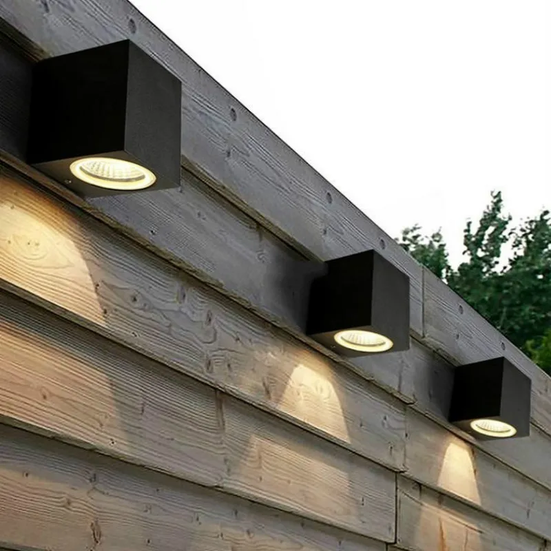 Impermeável interior e exterior LED parede luzes, lâmpada de jardim, varanda luz, lâmpada moderna, GU10, 3W, 6W