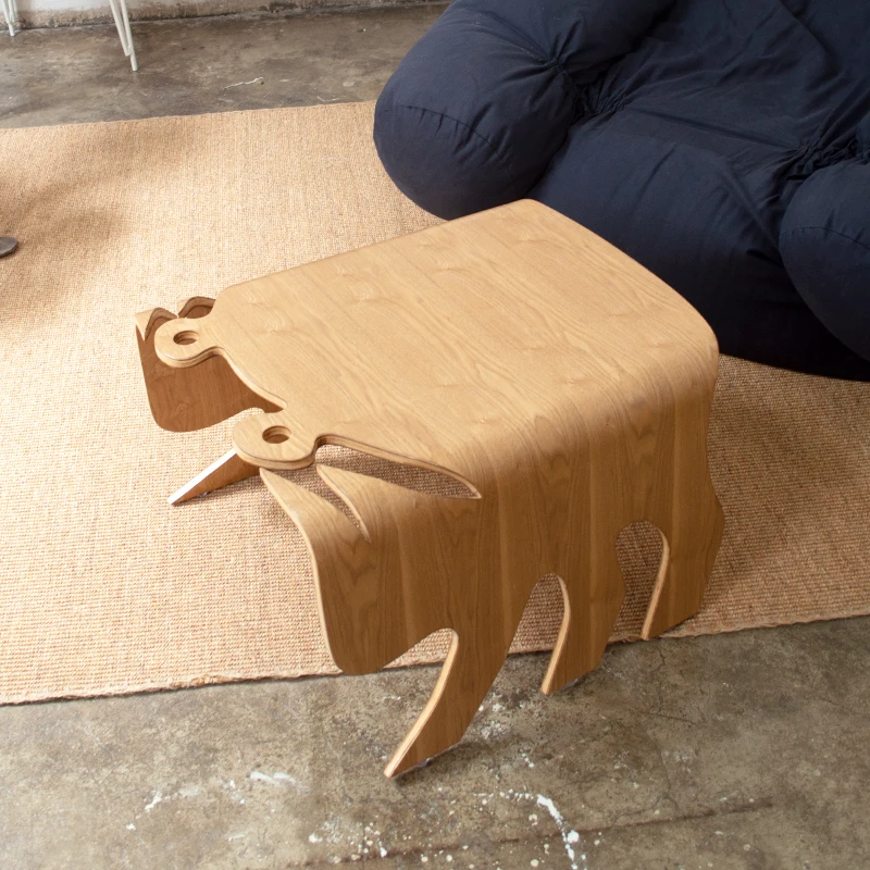 Crab coffee table Japanese Nordic modern simple sofa corner a few curved wood personalized edge a few small apartment