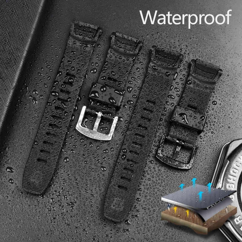 For Casio PRW-1500 PRG-130Y PRG-130 PRW-1500Y PRW-1500 resin silicone Rubber strap 26*18mm PROTREK Sport watchband Men Bracelet