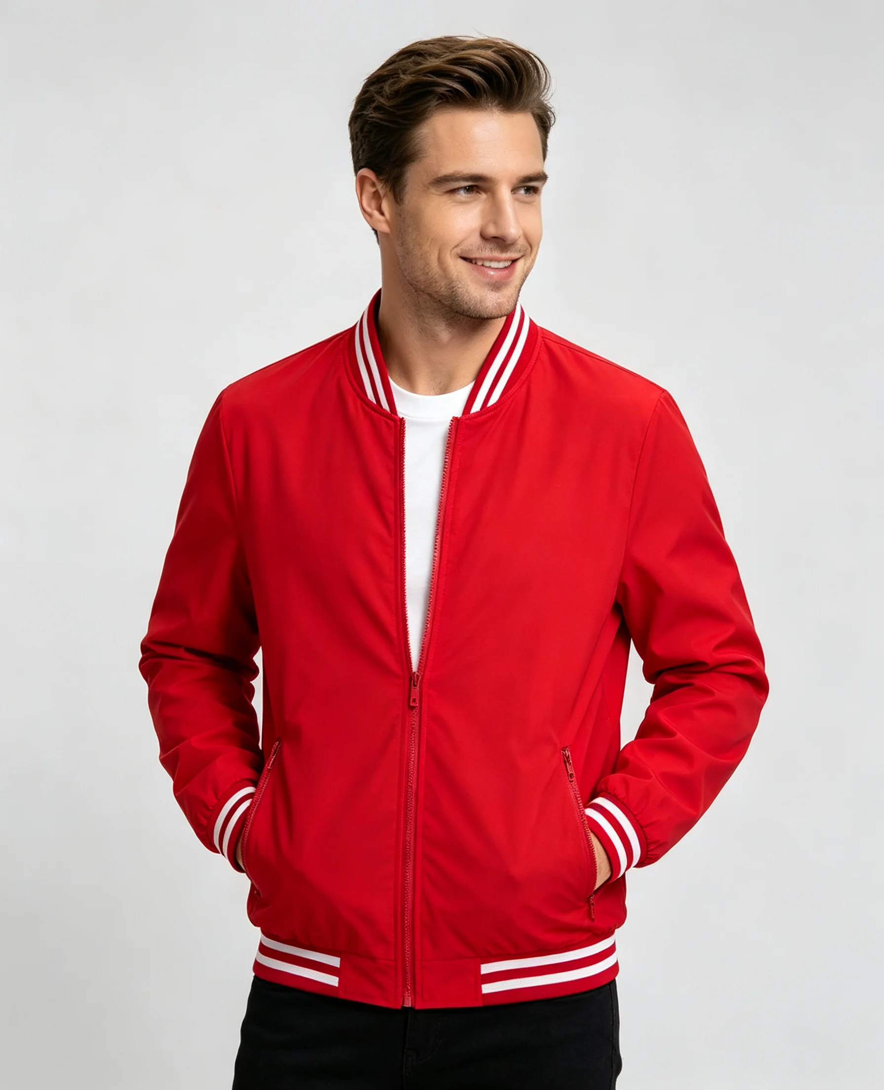 Waterproof Zipper Baseball Jacket Thin Embroidered Logo Workwear Couples Sweatshirts Spring Autumn Casual Loose Fit Men's Jacket