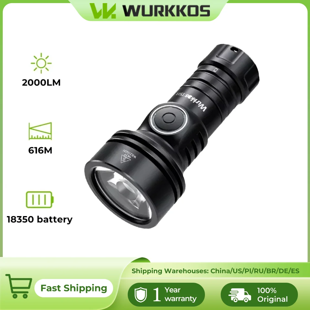 

Wurkkos TS11 Mini 18350 Flashlight USB C Rechargeable EDC SFT40 Torch Powerful 2000LM RGB Auxiliary IP68 Waterproof Anduril 2.0
