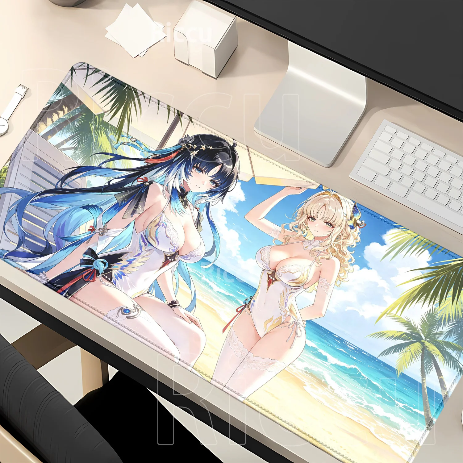Mouse Pad Anime Girl Sexy Yangyang Xuanling Wuthering Waves XXL Office Accessories Mousepad Gaming Overlock HD Printing Desk Mat