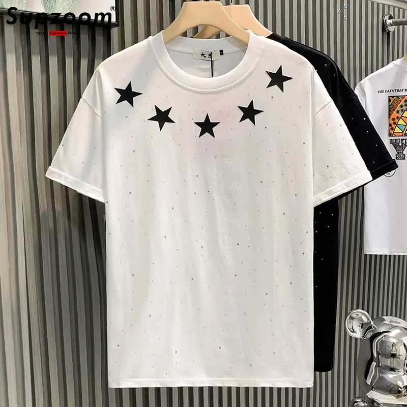 Supzoom New Arrival Summer Top Fashion Printed Neutral Short O-neck Casual Hip Hop Heavy Texture Cotton Ins Loose Men Tshirt