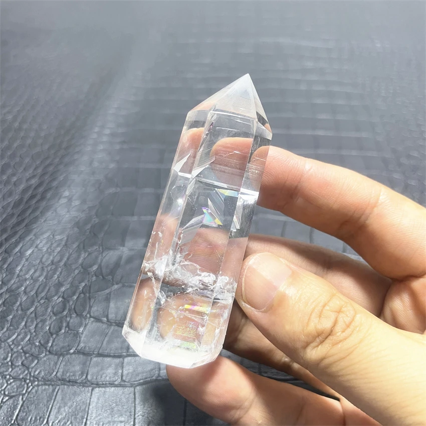 Natural Crystal Clear Quartz Rainbow Transparency Quartz Point Healing Stone Hexagonal Prisms Obelisk Wand Stone Home Decor