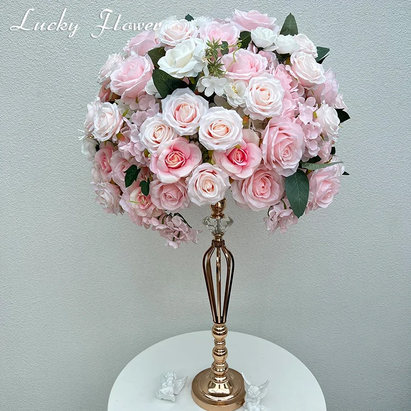 60cm Table Centerpiece Flower Ball Artificial Flower Wedding Arrangement Decoration Event Table Candlestick Decor Party Props