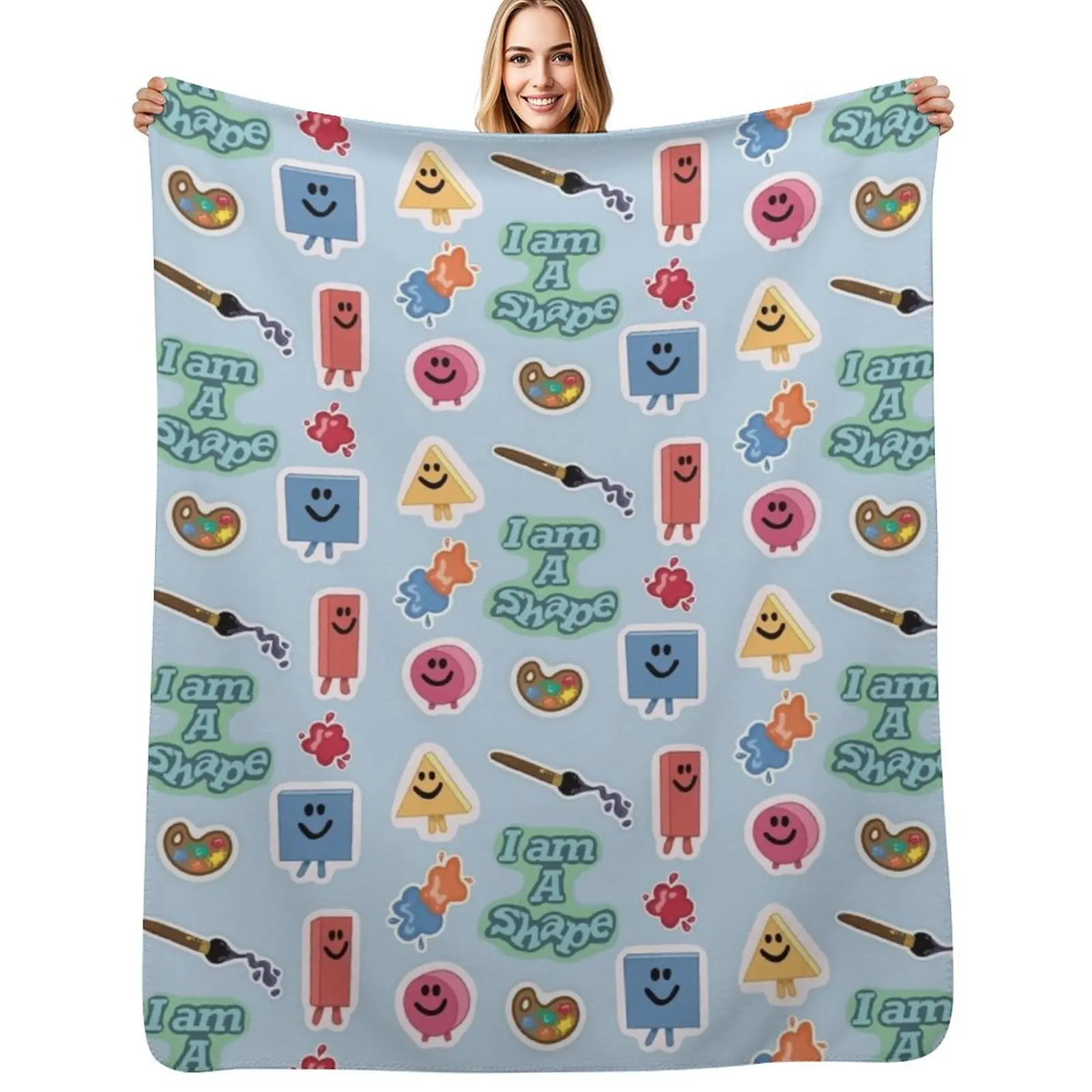 I am a shape! Mr maker Throw Blanket Cozy Throw Blanket for Bed Sofa Chair