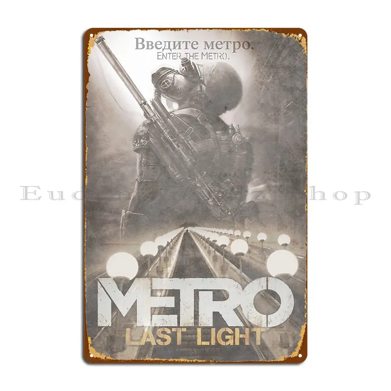 

Enter The Metro Fan Poster Metal Plaque Poster Cinema Club Designing Wall Decor Kitchen Tin Sign Poster