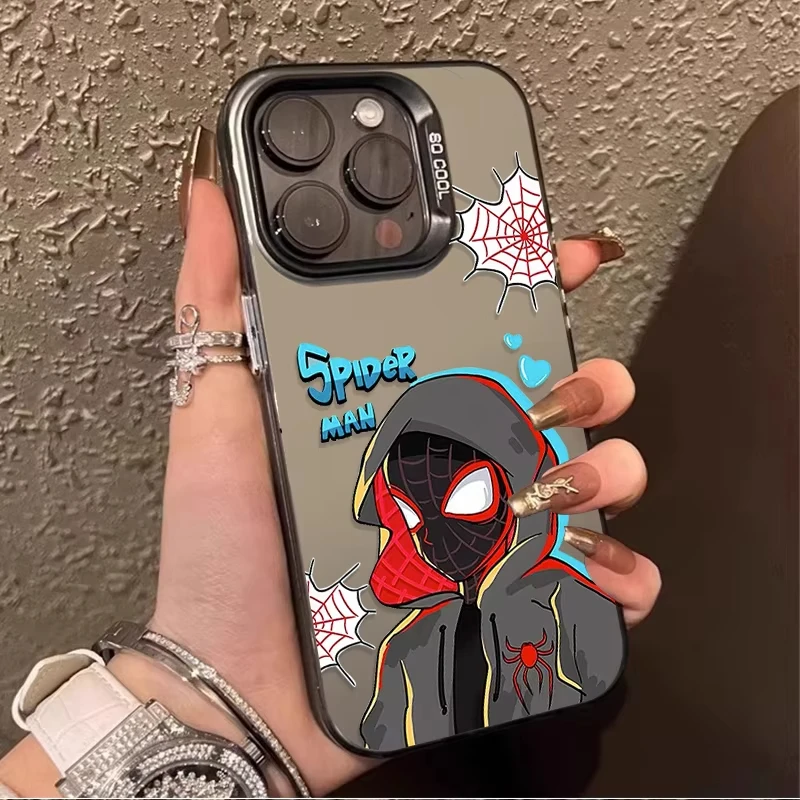 حافظة لهاتف آيفون 16e 16 15 14 13 12 11 Pro Max XS Max 7 8 Plus غطاء خلفي من السيليكون المقاوم للصدمات من Marvel Spider-Man Gwen