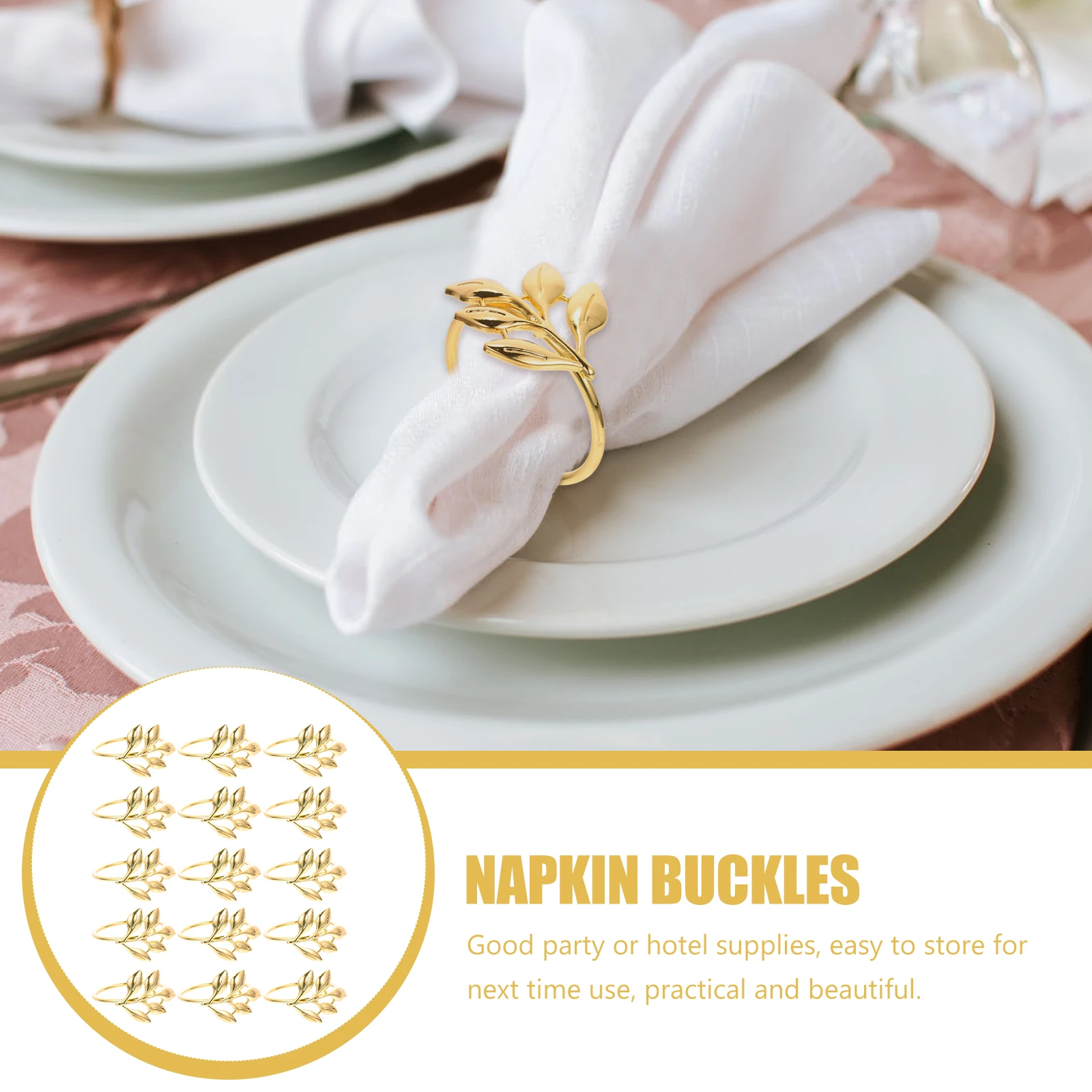 

15 Pcs Napkin Ring Rustic Exquisite Buckles Table Holders Metal High Quality Miss
